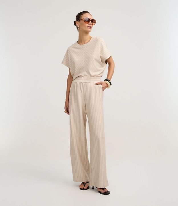 Pantalón Wide Raya de Tiza en Punto Roma