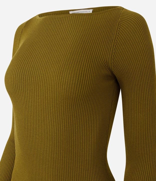 Vestido Midi de Punto Ajustado y con Cuello Barco 2