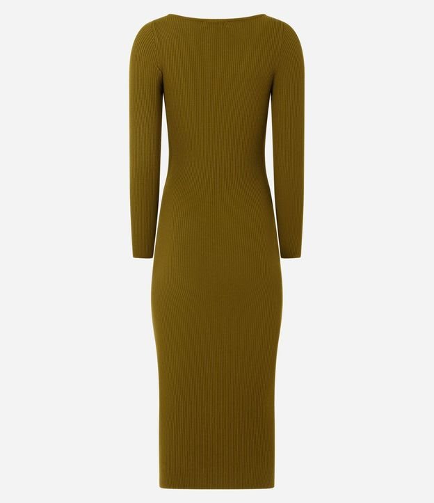 Vestido Midi de Punto Ajustado y con Cuello Barco 3