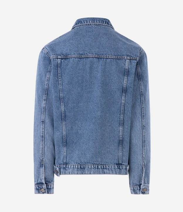 Campera Regular en Jeans Desteñido con Botones y Bolsillos en el Pecho 7