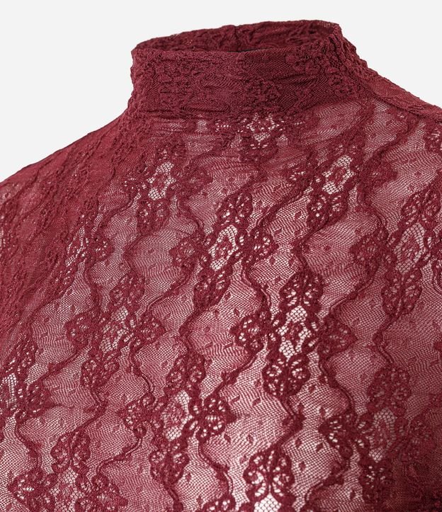 Blusa Manga Larga en Encaje con Cuello Alto 5