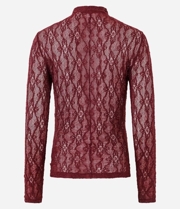 Blusa Manga Larga en Encaje con Cuello Alto 6
