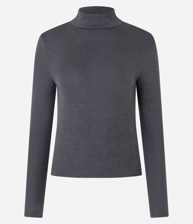 Blusa Texturizada con Cuello Alto y Manga Larga 6