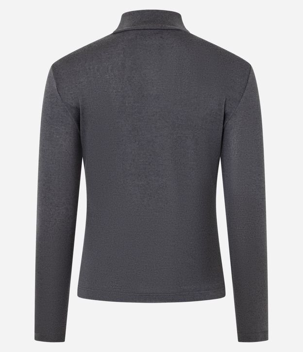 Blusa Texturizada con Cuello Alto y Manga Larga 8