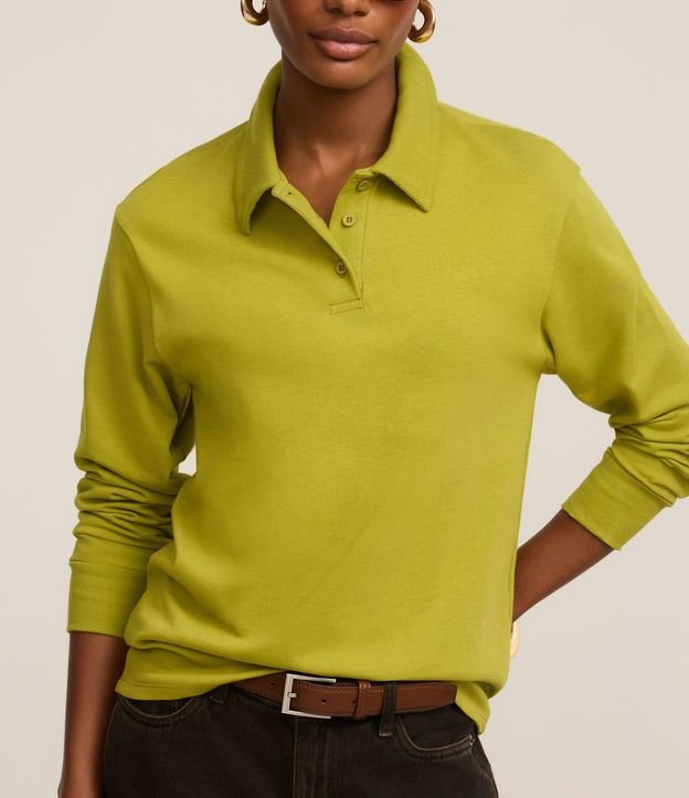Blusa Texturizada en Algodón con Cuello Polo 4