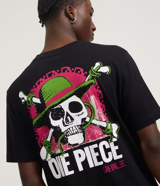 Remera Regular en Algodón con Estampa Lettering Straw Hat Pirates One Piece