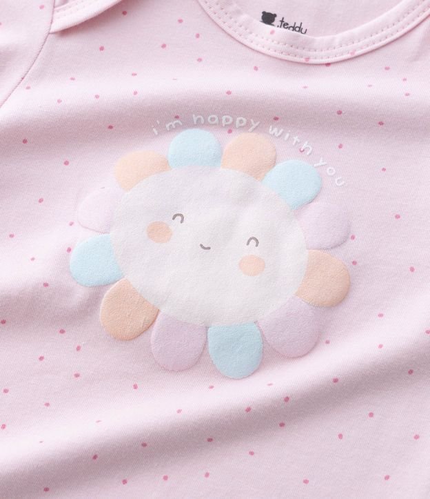 Body Infantil con Estampado de Lunares y Flor - Talle 0 a 18 Meses 8