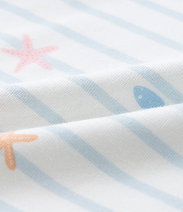 Body Infantil con Estampa fondo do Mar Listrado - Talle 0 a 18 Meses 5