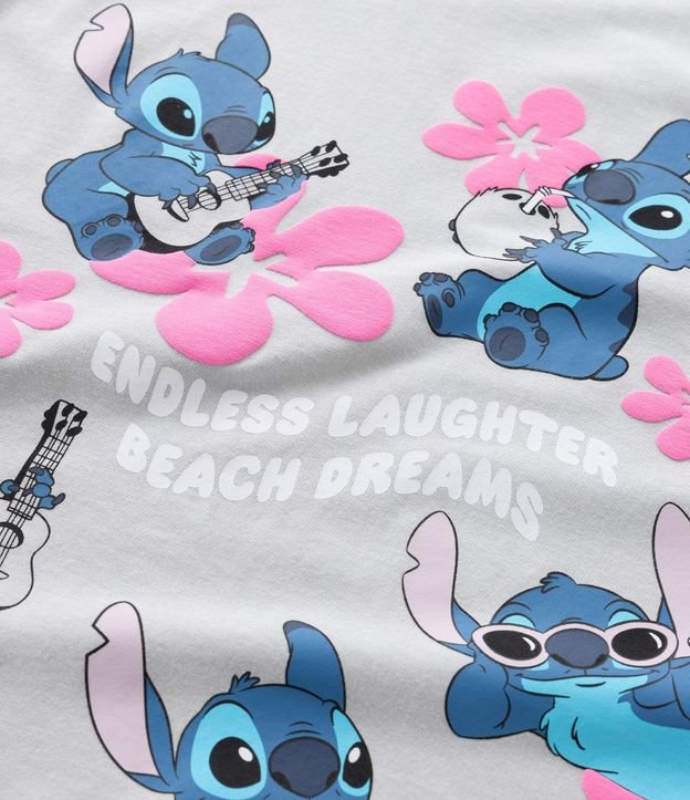 Remera Infantil con Estampa Stitch con Flores Hawaianas - Talle 5 a 14 años 6