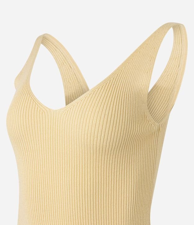 Blusa Acanalada en Punto con Escote v y Espalda Descotada 9