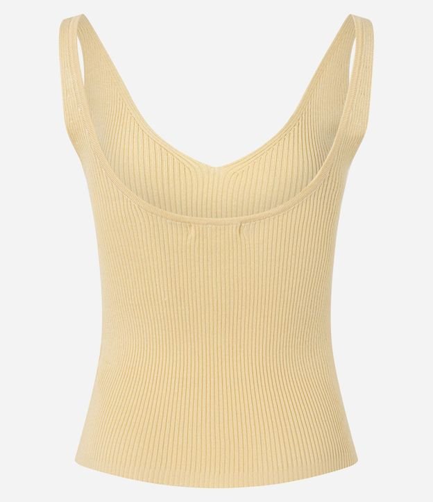 Blusa Acanalada en Punto con Escote v y Espalda Descotada 10