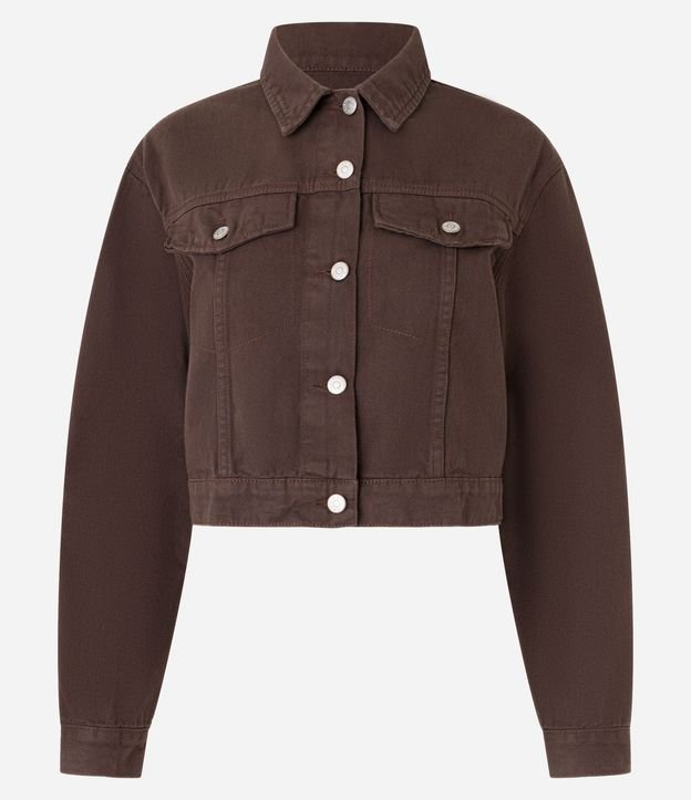 Campera en Sarga con Botones y Bolsillos en el Pecho 1