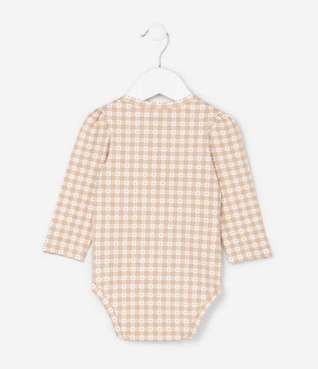 Body Infantil con Estampa Vichy y Corazones - Talle 0 a 18 Meses 3