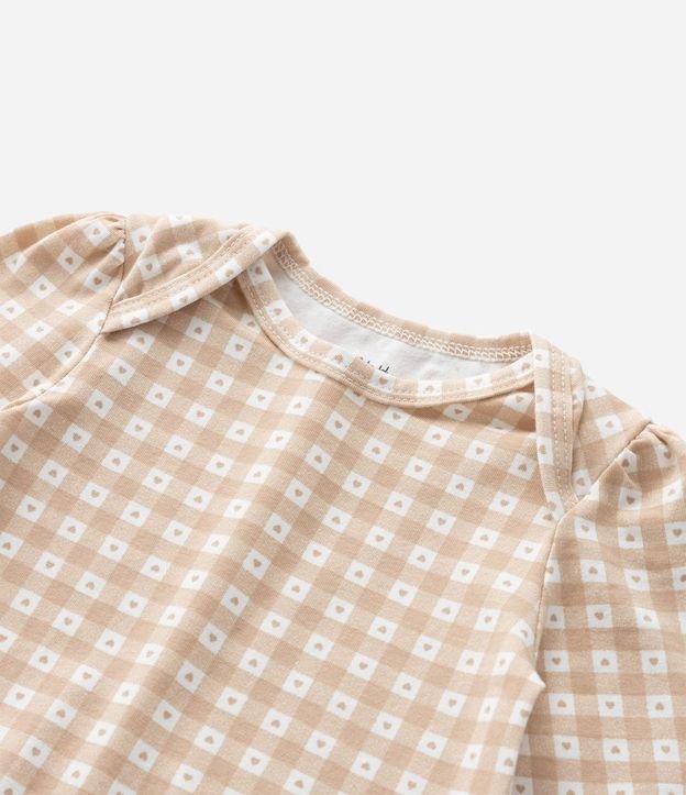 Body Infantil con Estampa Vichy y Corazones - Talle 0 a 18 Meses 8