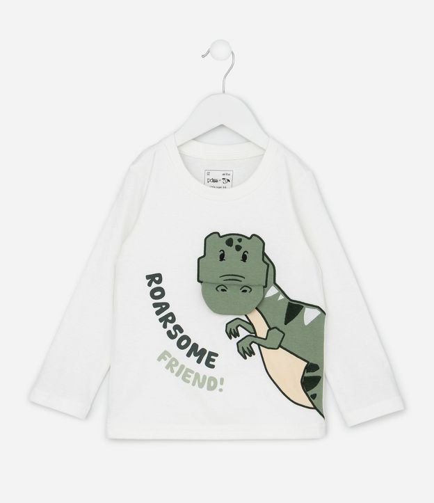 Remera Infantil con Estampado Interactiva de Dinosaurio – Talle 1 a 6 años 2