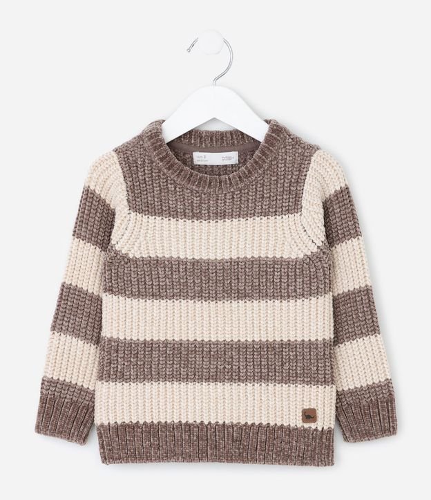 Suéter Infantil en Chenille con Rayas en Blocos – Talle 1 a 5/6 años 2