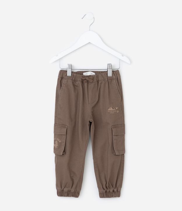 Pantalón Infantil Jogger en Sarga con Bolsillos Cargo – Talle 1 a 5/6 años