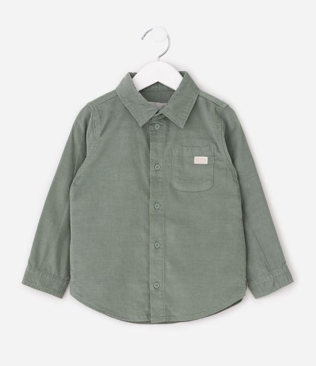 Camisa Infantil en Terciopelo Cotelê con Bolsillo – Talle 1 a 6 años