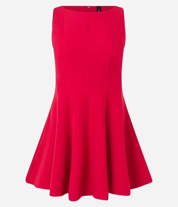 Vestido Corto Skater Sastrería Sin Manga 6