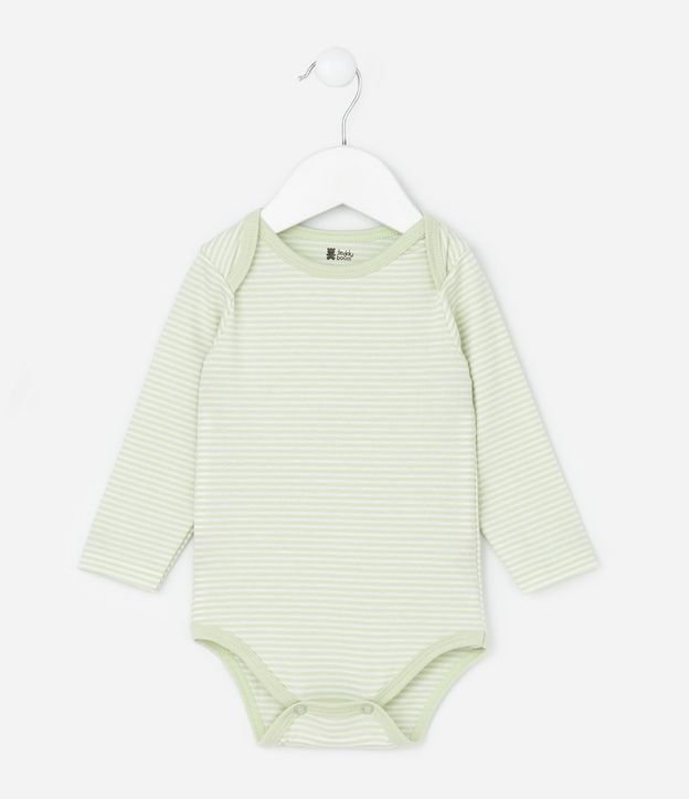 Body Infantil con Estampa de Raya Horizontales - Talle 0 a 18 Meses