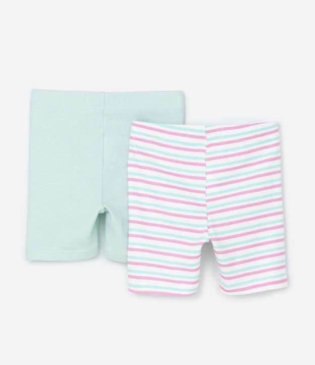 Kit 02 Bermudas Ciclista Lisa y Rayada - Talle 1 a 6 años 2
