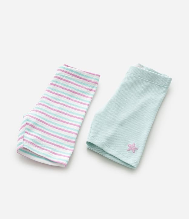 Kit 02 Bermudas Ciclista Lisa y Rayada - Talle 1 a 6 años 7
