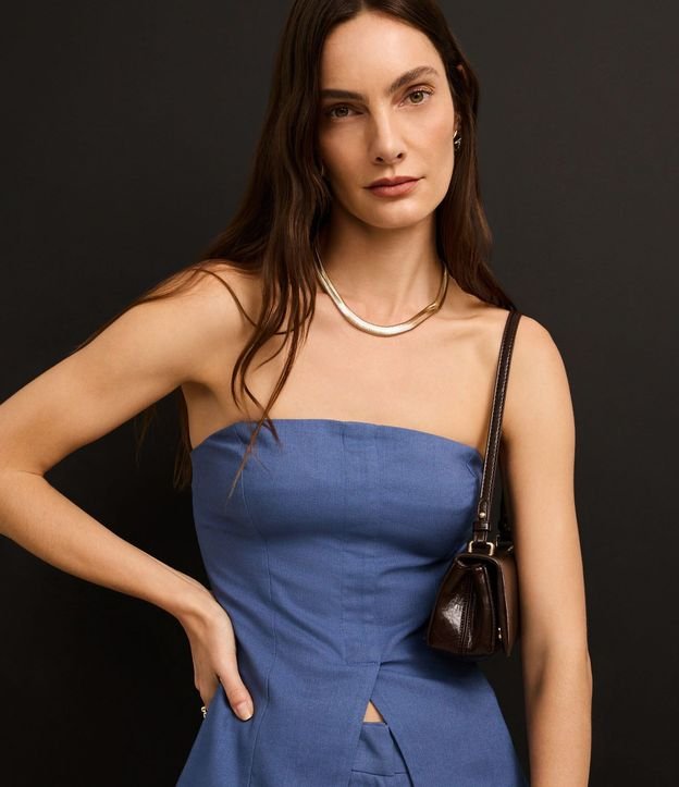 Blusa Corsetada Sastrería con Bajo V y Lastex 7