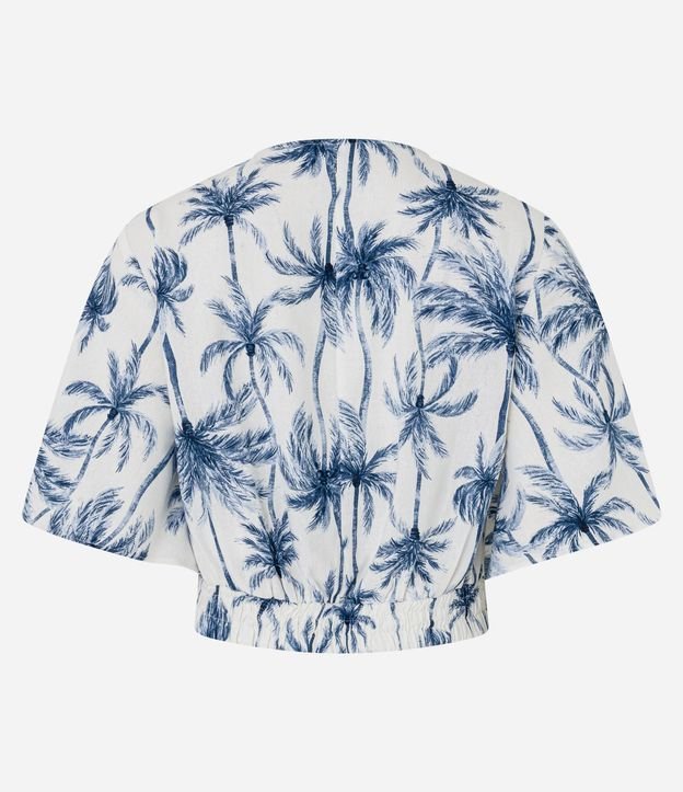 Blusa en Viscolino con Estampa Palmeras y Escote V 8