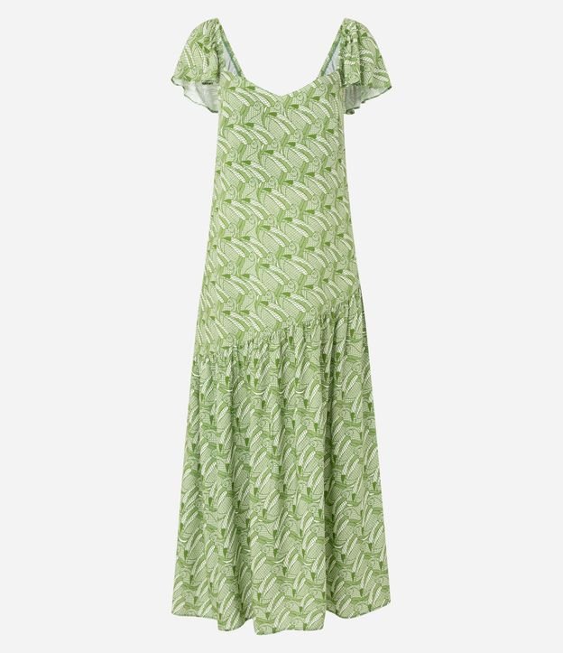 Vestido Largo de Viscosa con Estampa de Tucanes 7