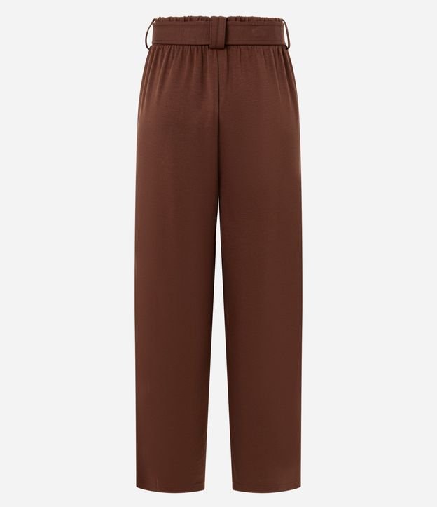 Pantalón Wide Cintural Alta en Modal con Bolsillos y Cinta de Lazo 7