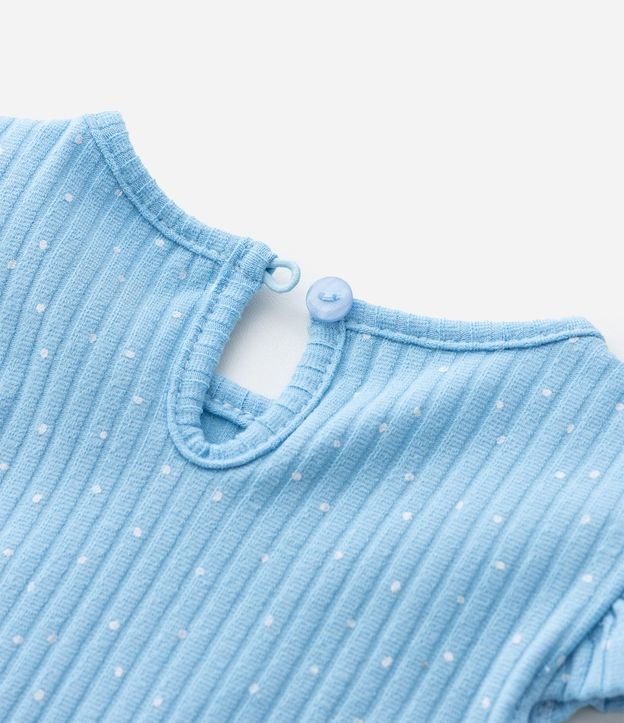 Body Infantil con Bordado de Estrella Estampa de Lunares y Canelado - Talle 0 a 18 Meses 5