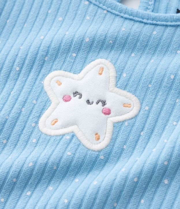 Body Infantil con Bordado de Estrella Estampa de Lunares y Canelado - Talle 0 a 18 Meses 9