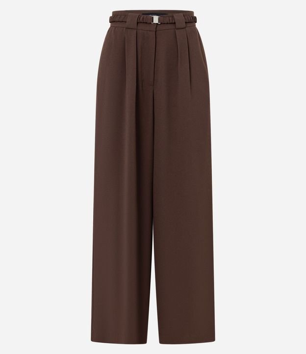 Pantalón Pantalona en Crepé con Cinturón Elástico 4