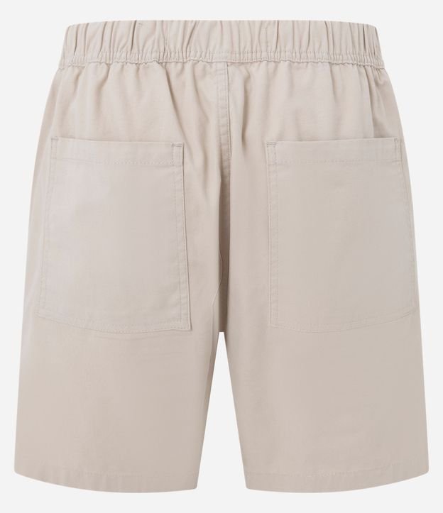 Bermuda Shorts en Sarga con Cintura Elástica y Recortes 6