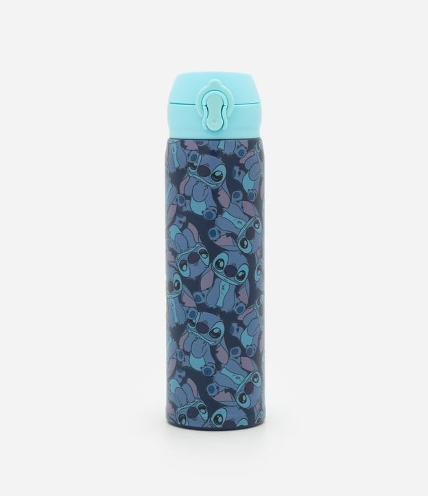 Botella Térmica con Tapa de Botón Estampado de Stitch 450ml