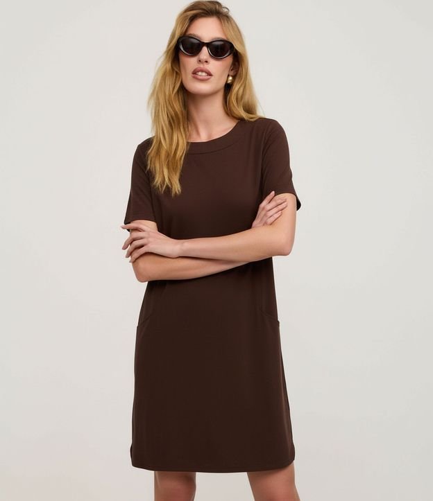 Vestido T-Shirt en Media Malla con Bolsillos 5