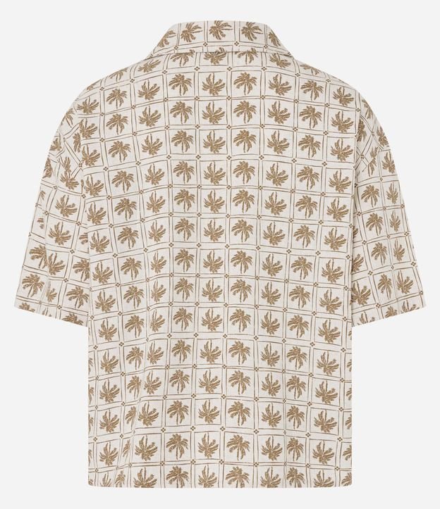 Camisa Texturizada en Viscolino con Estampa Palmeras 7