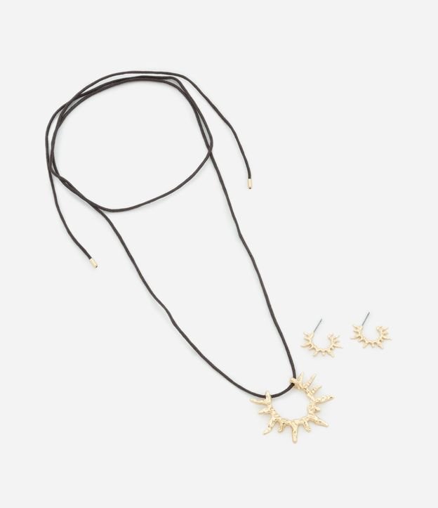 Conjunto de Collar con Hilo Encerado y Colgante con Caravana Aro 2