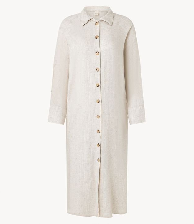 Vestido Reto Chemise en Viscolino con Manga 7/8 7