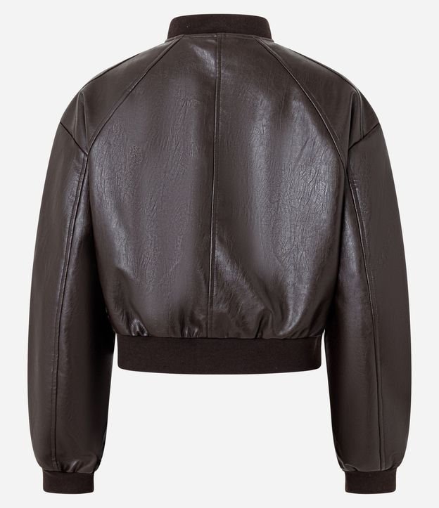 Campera Bomber en PU con Cuello Alto 8