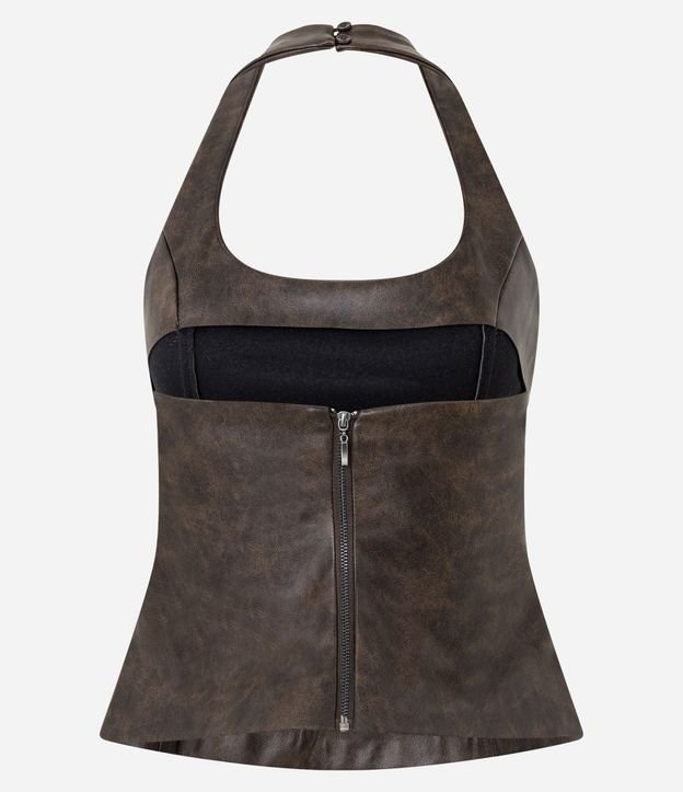 Blusa Frente Única en PU con Efecto Manchado 7