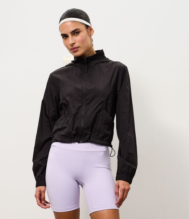 Campera Corta Viento Cropped Deportiva con Saco 1