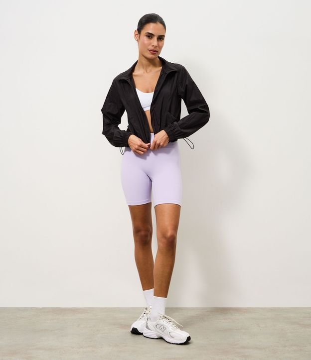 Campera Corta Viento Cropped Deportiva con Saco 2