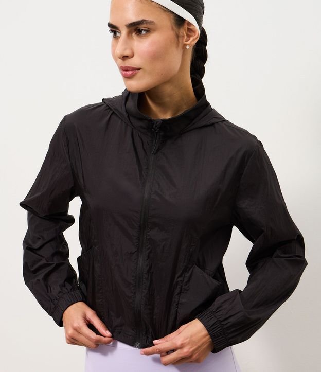 Campera Corta Viento Cropped Deportiva con Saco 3