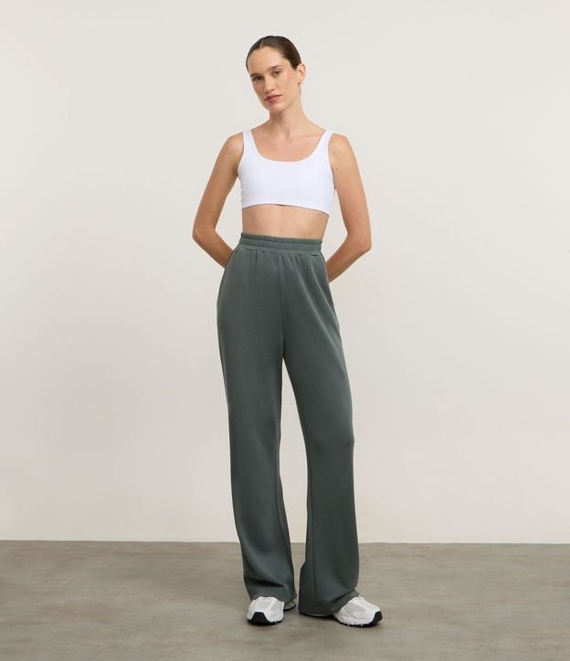 Pantalón Recto Deportivo en Modal con Trenzadora 2