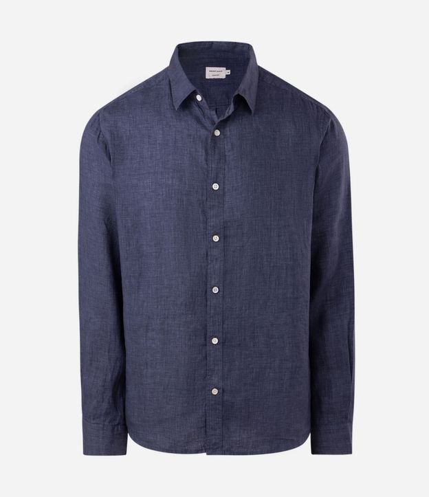 Camisa Comfort en Lino Puro con Cuello inglés 6