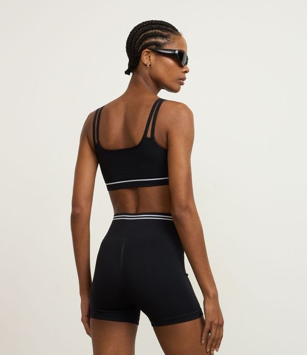 Bermuda Crossfitera Deportiva Seamless con Rayas Contrastantes 4