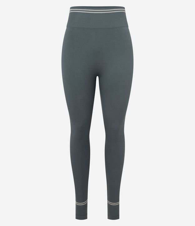 Pantalón Legging Deportiva Seamless con Rayas en la Cintura Baja 8