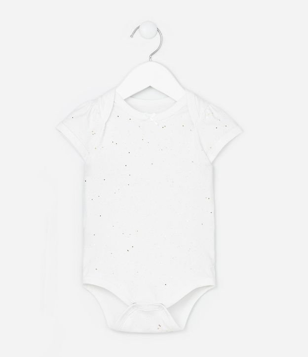 Body Infantil con Brillitos Aplicados - Talle 0 a 18 Meses