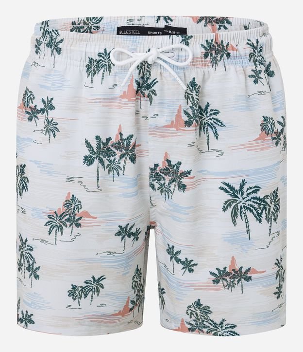 Bermuda Playera en Microfibra con Estampa de Palmeras 4